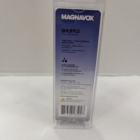 Magnavox MHP4850WH Wired Earbuds | White, 3.5mm Jack, 3 Cushion Sizes - Picture 3 of 3